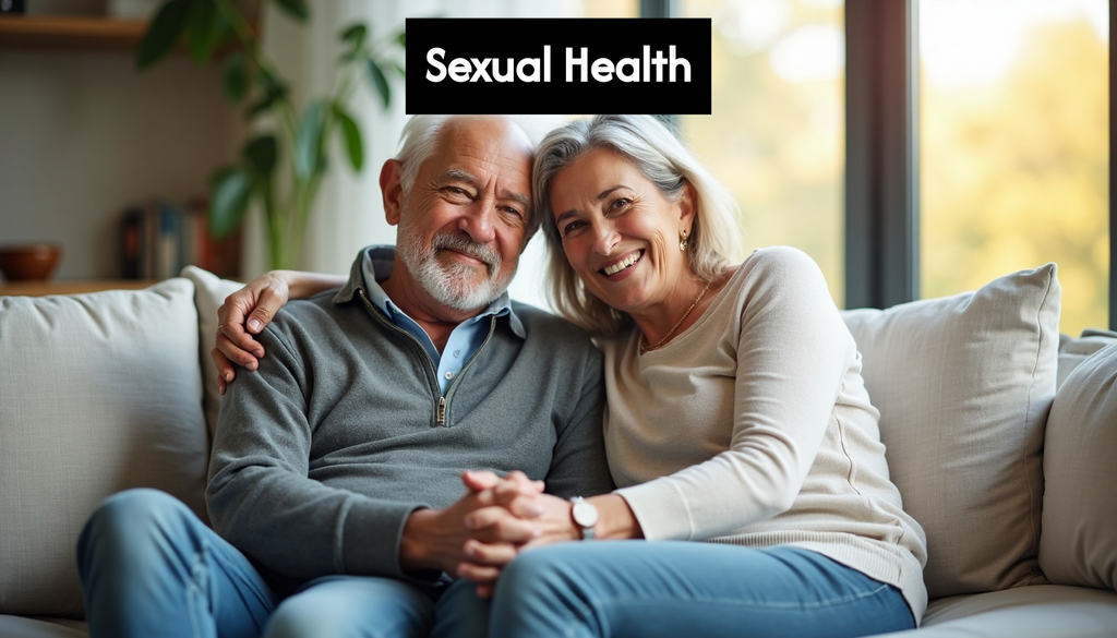 Happy couple smiling on sofa after vasectomy