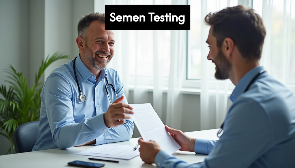 Man receives medical test results from doctor in clinic