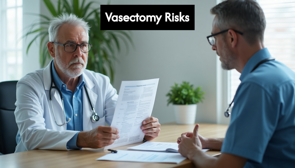 Middle-aged man consulting with doctor about vasectomy